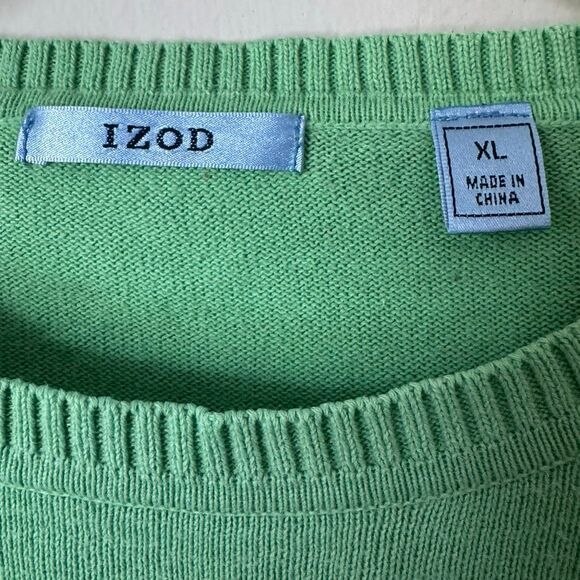 Izod Preppy 100% Cotton Argyle  Lightweight Sweater Size XL - Picture 4 of 6